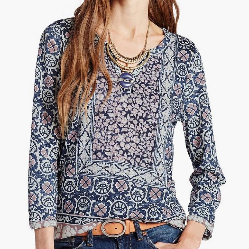 NWOT Lucky Brand Women’s Block Floral Top Size Medium